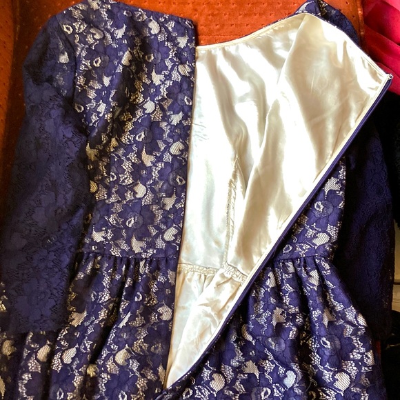 French Connection Navy Blue Lace Dress - Picture 7 of 15